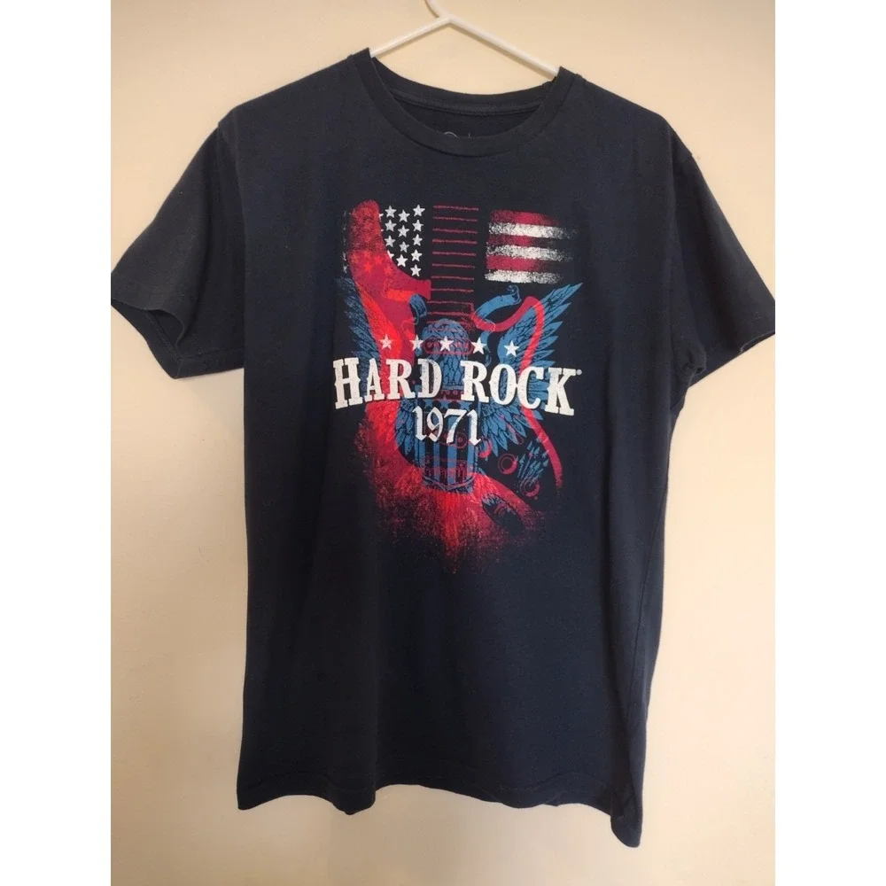 Hard Rock American Eagle Guitar Tee Navy Men's‎ M
